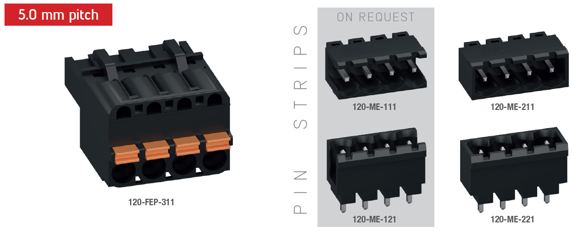 WECO — 120-FEP-311 Screwless Connection, Push-In Plug Connector